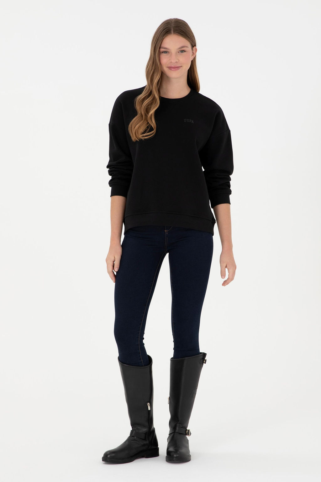 Женский черный базовый свитшот Неожиданная скидка в корзине - U.s. polo assn фото 4