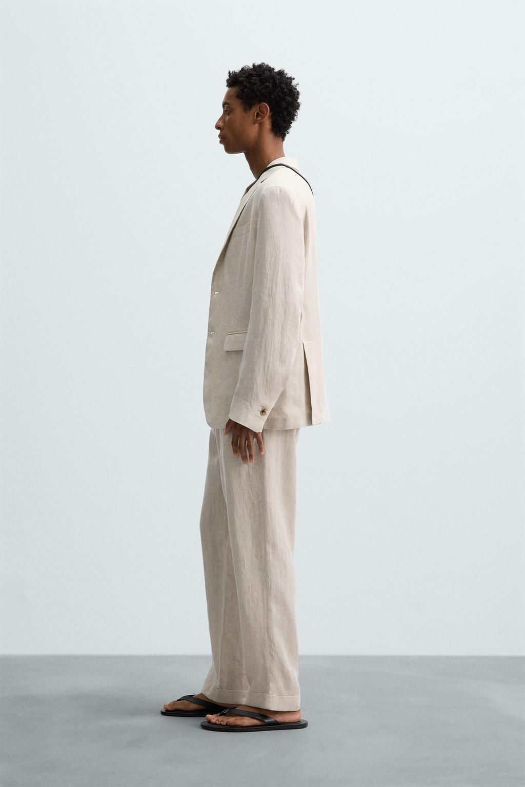100% LINEN SUIT TROUSERS - Zara фото 4