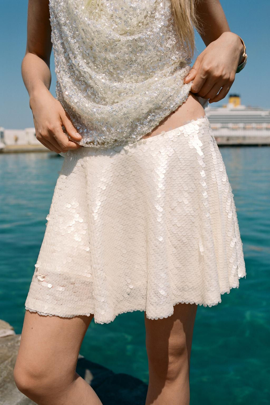 SEQUINNED MINI SKORT - Zara фото 2