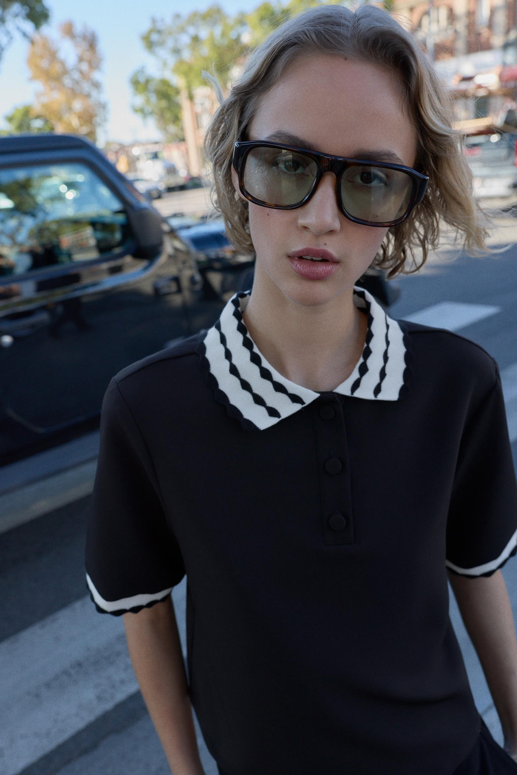 CONTRAST POLO TOP - Zara фото 5