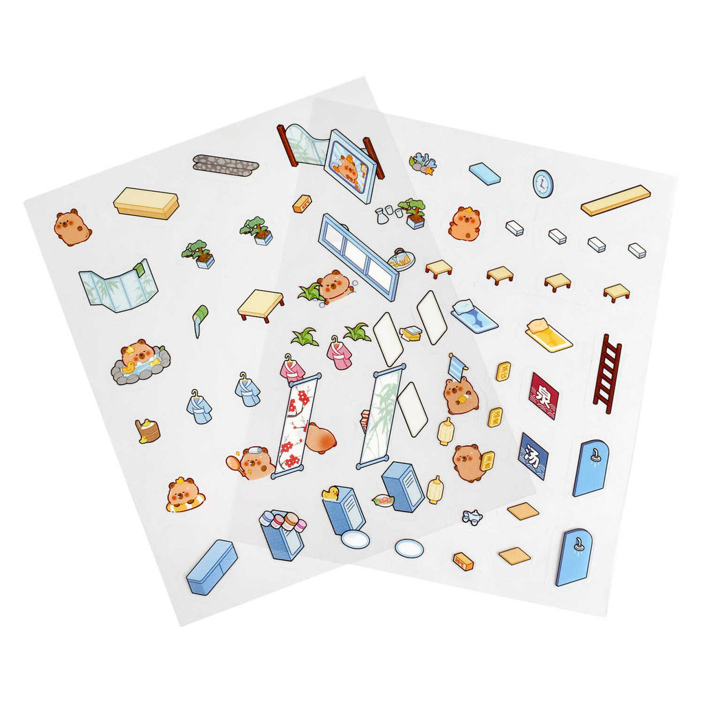 Наклейки-румбокс д/создания миниатюрных сцен, 125х150 мм, арт. 71508 / 300 КАПИБАРА. СПА.