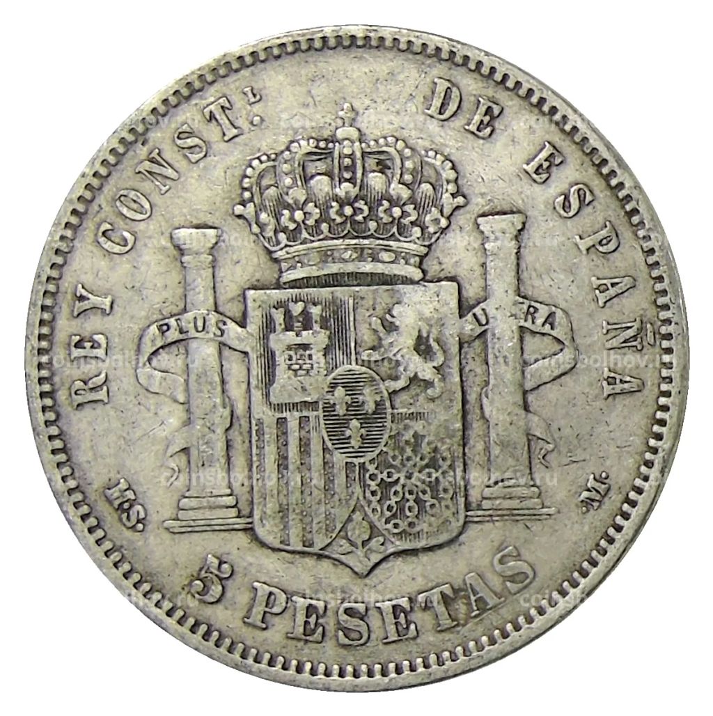 5 песет 1884 года Испания