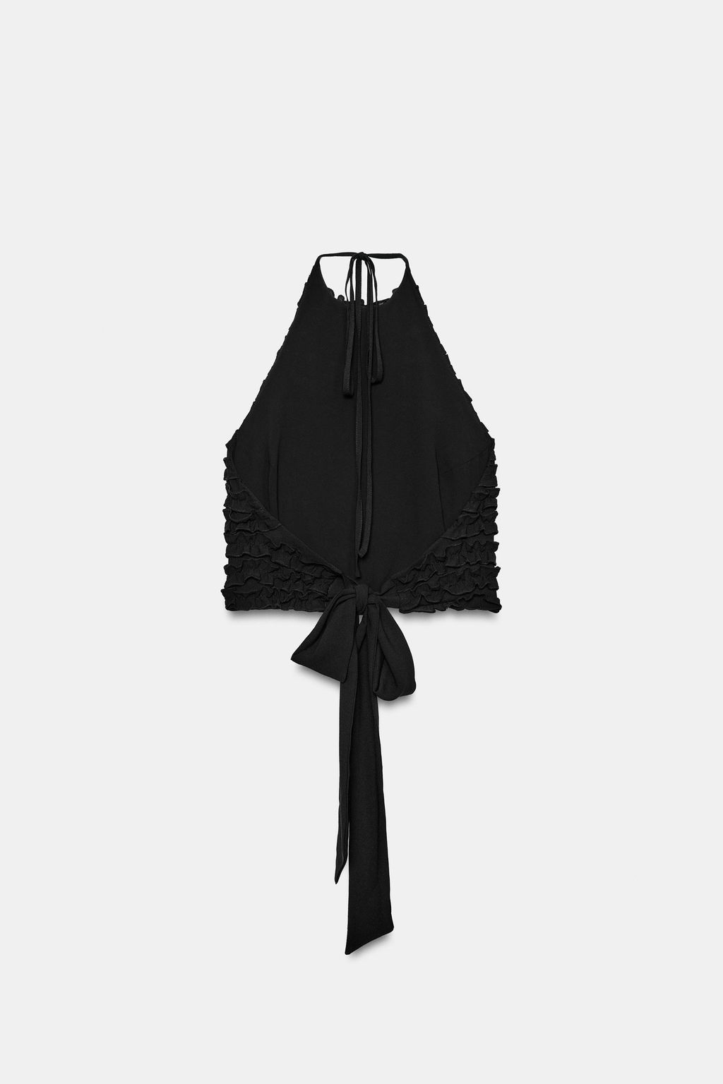 TOP HALTER VOLANTES / Negro