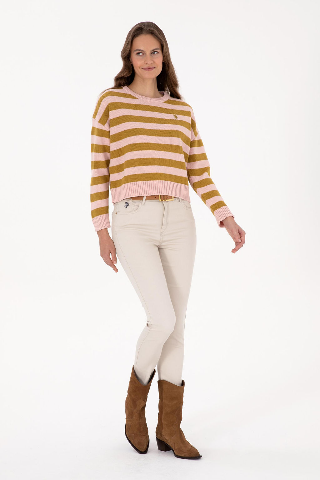 Kad_n Pudra _izgili Bisiklet Yaka Kazak - U.s. polo assn фото 4