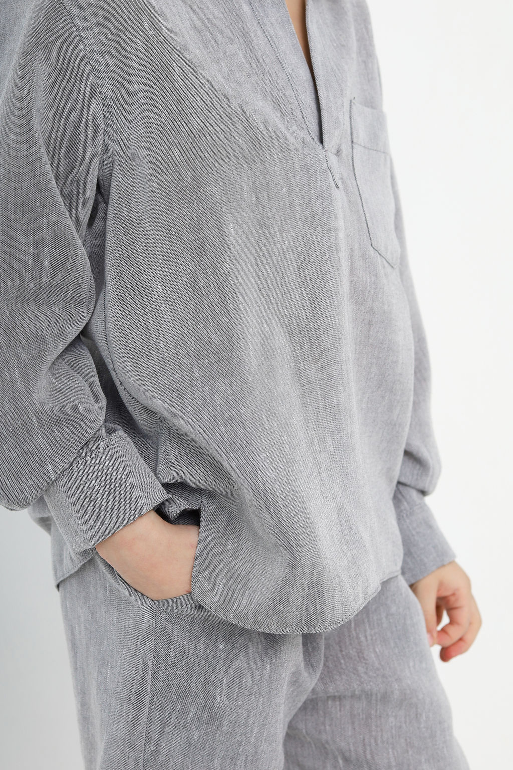 Рубашка в полоску Лен, черная - Inzibe фото 30