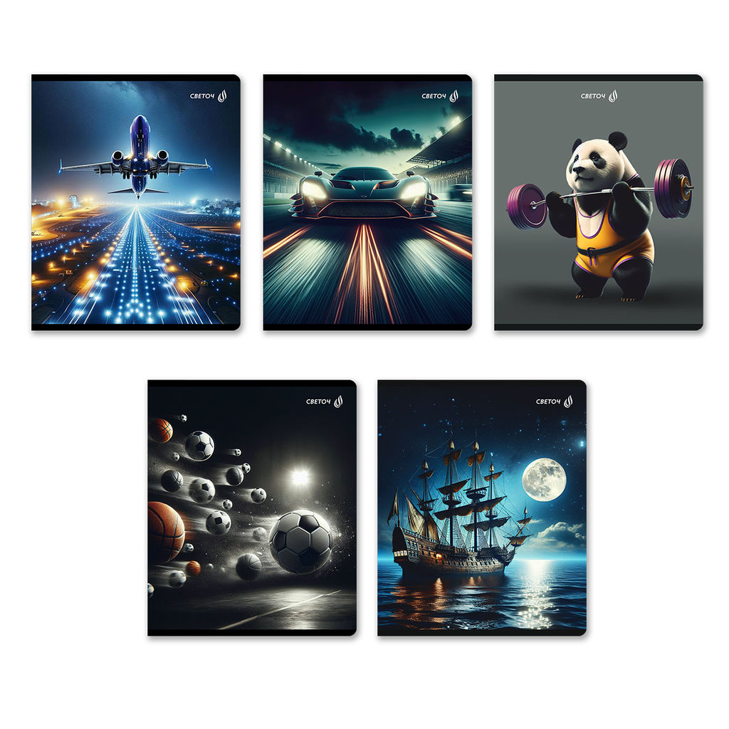 Светоч Т202 Тетрадь ученическая общая, A5 80 л. на скобе 65 г/кв.м , белизна 100 % 5 шт. клетка 01524 Океан возможностей