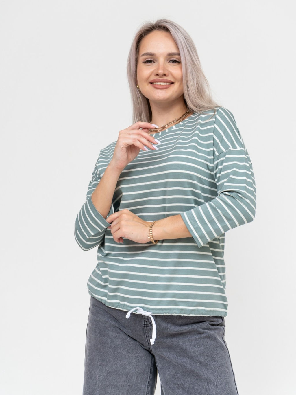 Лонгслив Николь Хлопок 95%, лайкра 5% тельняшка - Ивассорти фото 29