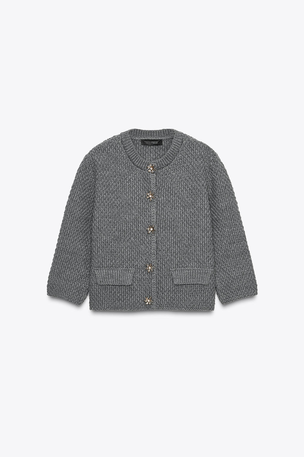 CARDIGAN WITH RHINESTONE BUTTONS - Zara фото 6