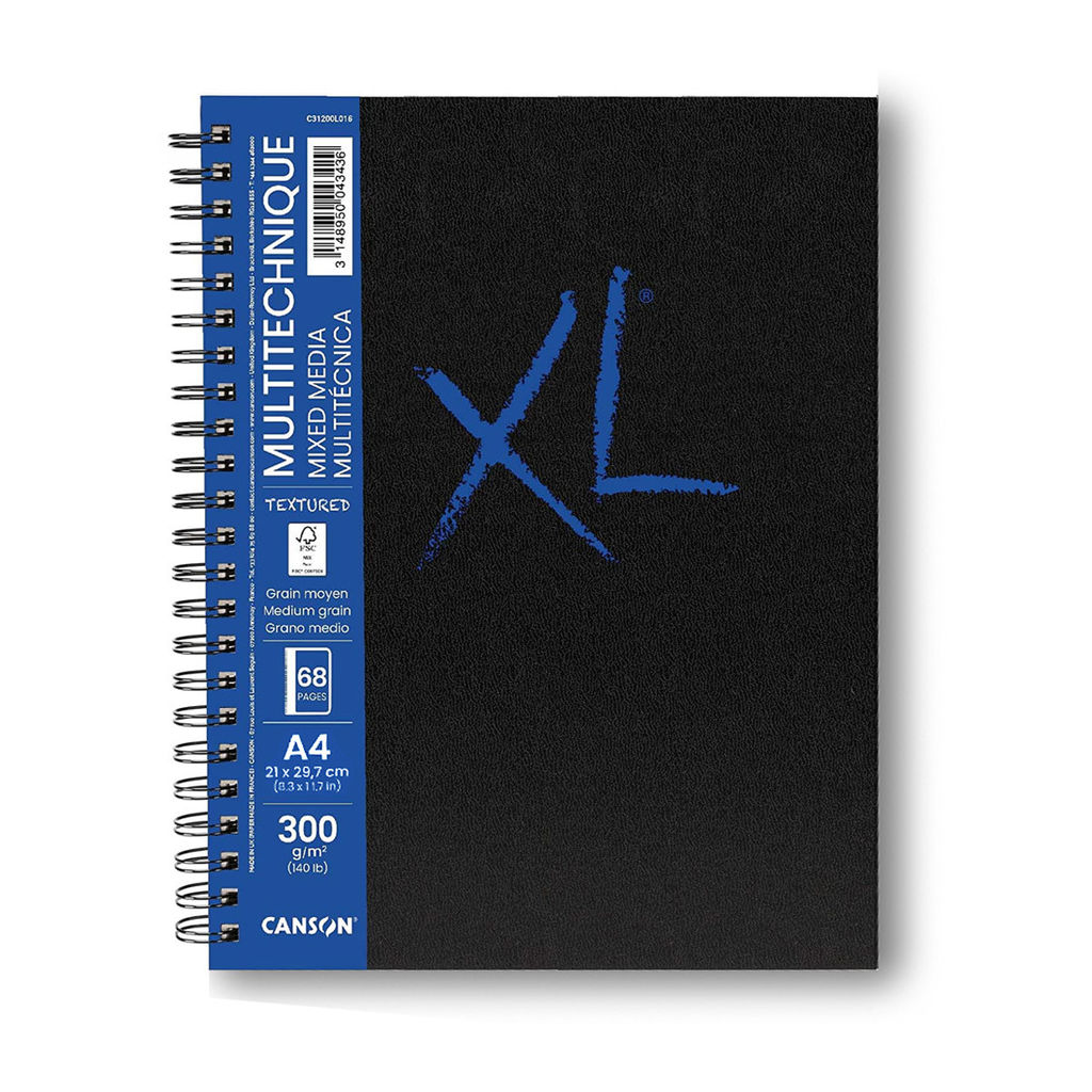 Canson XL MIX MEDIA TEXTURED Скетчбук на спирали A4 300 г/м2 на спирали 34 л. C31200L016
