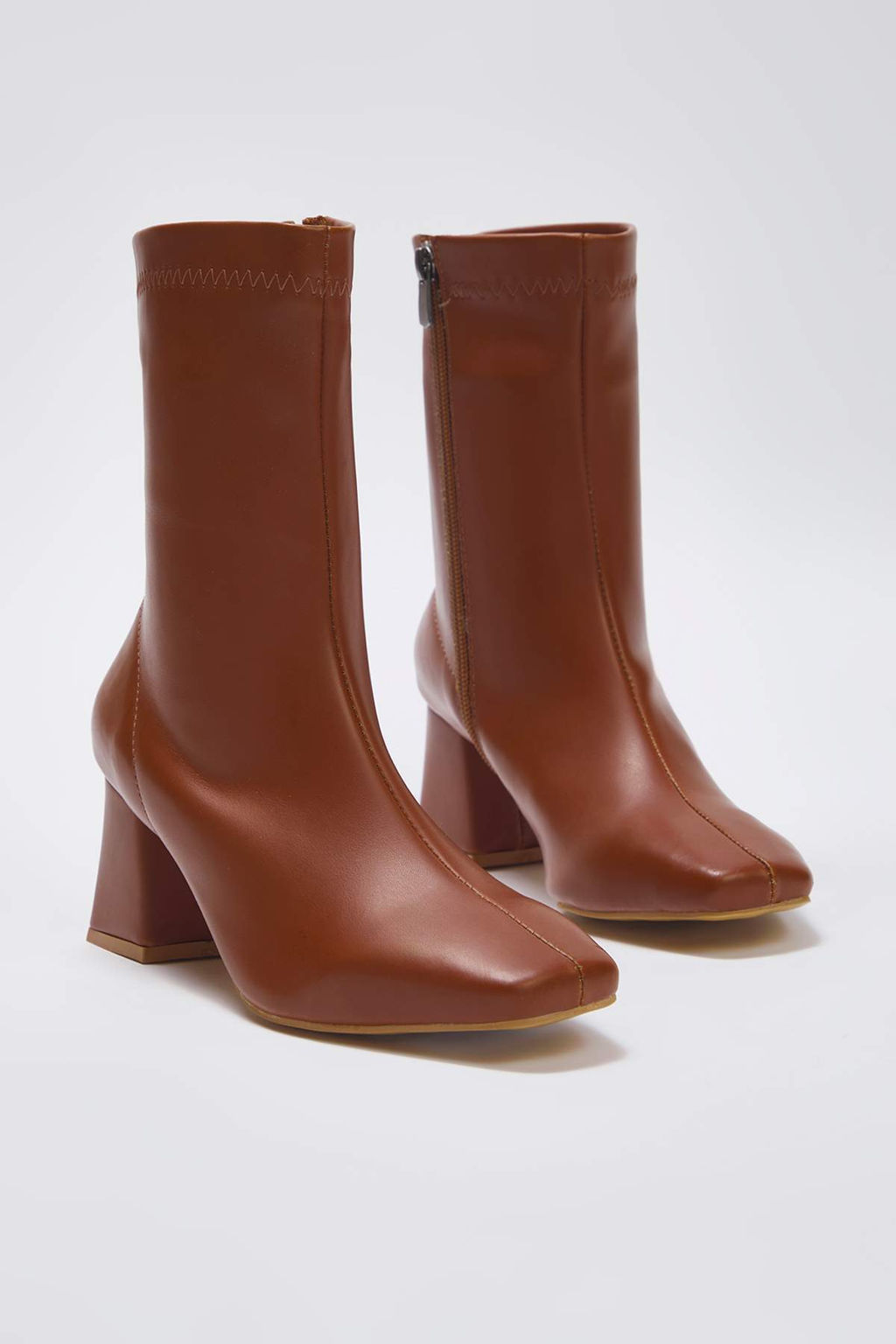 Taba Strec Fermuarl? Kad?n 7 cm Blok Topuklu Bot TAKAW26BO00002