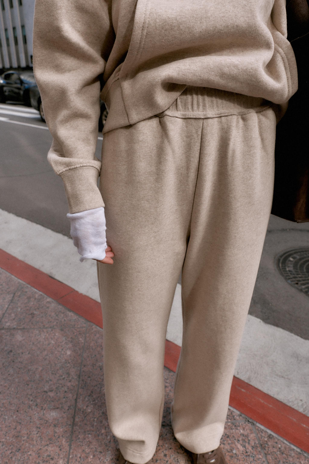 PANTAL?N FELPA WIDE LEG / Beige vigor? - Zara фото 3