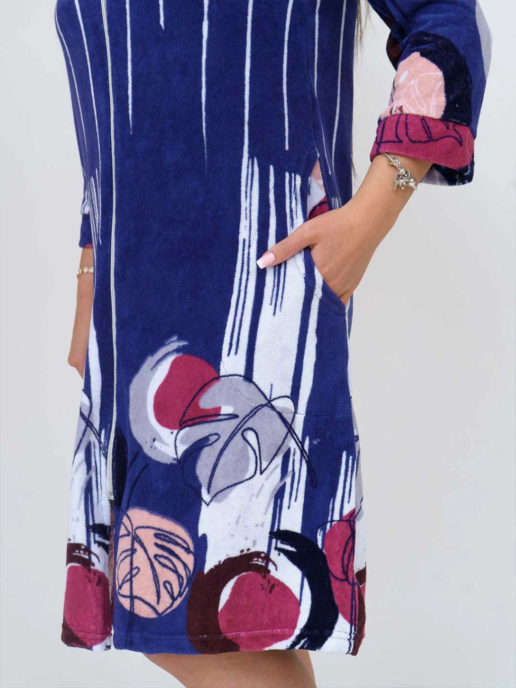 Халат женский, цвет синий