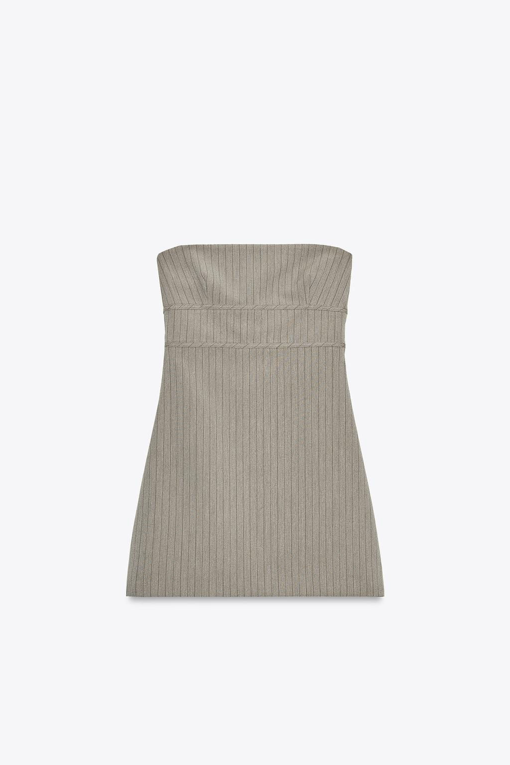 PINSTRIPE STRAPLESS DRESS - Zara фото 8