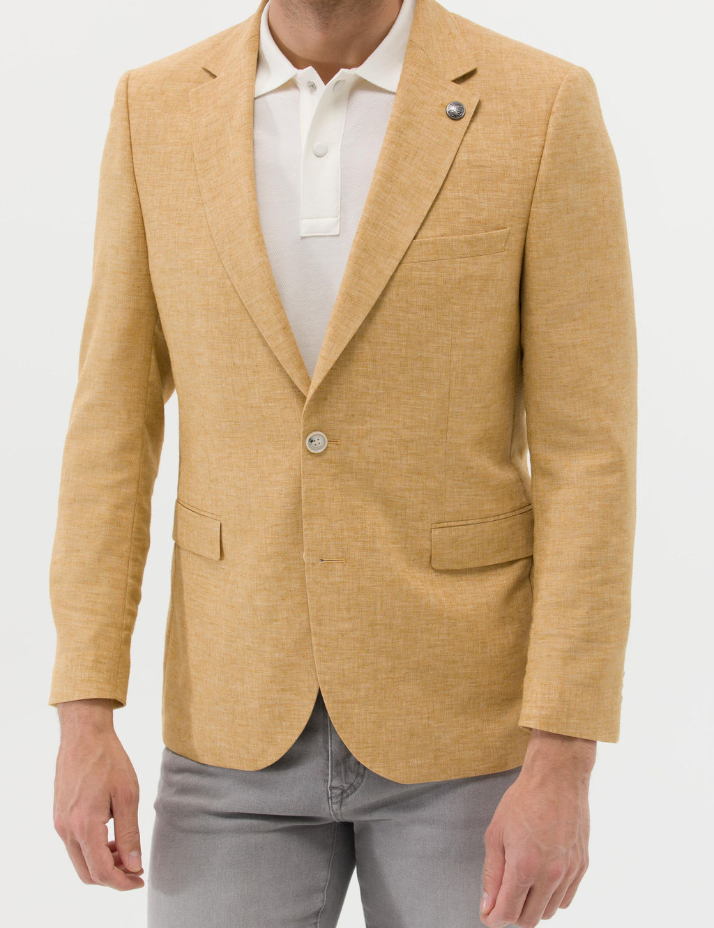 Sar_ Ekstra Slim Fit Keten Kar___ml_ Blazer Ceket
