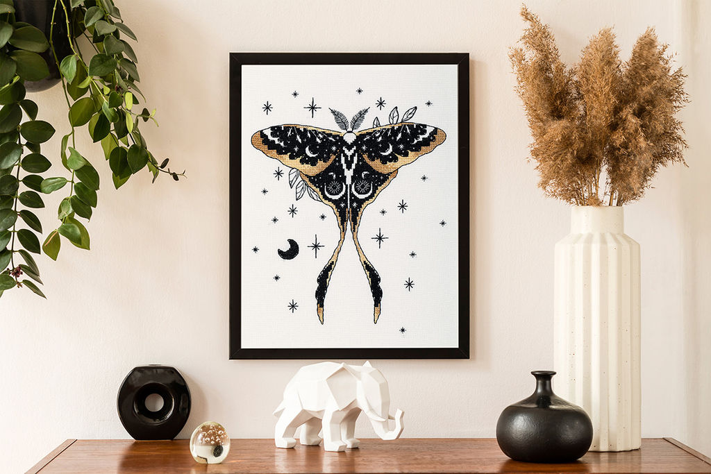 Набор для вышивания PANNA J-7495 Черное золото. Мотылек 23 х 30 см