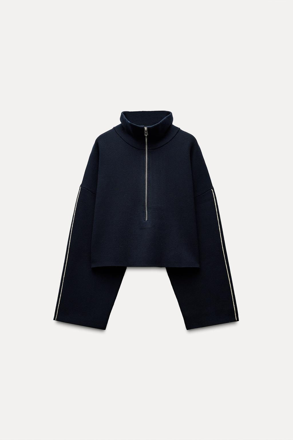 SHORT SWEATSHIRT WITH PIPING - Zara фото 5