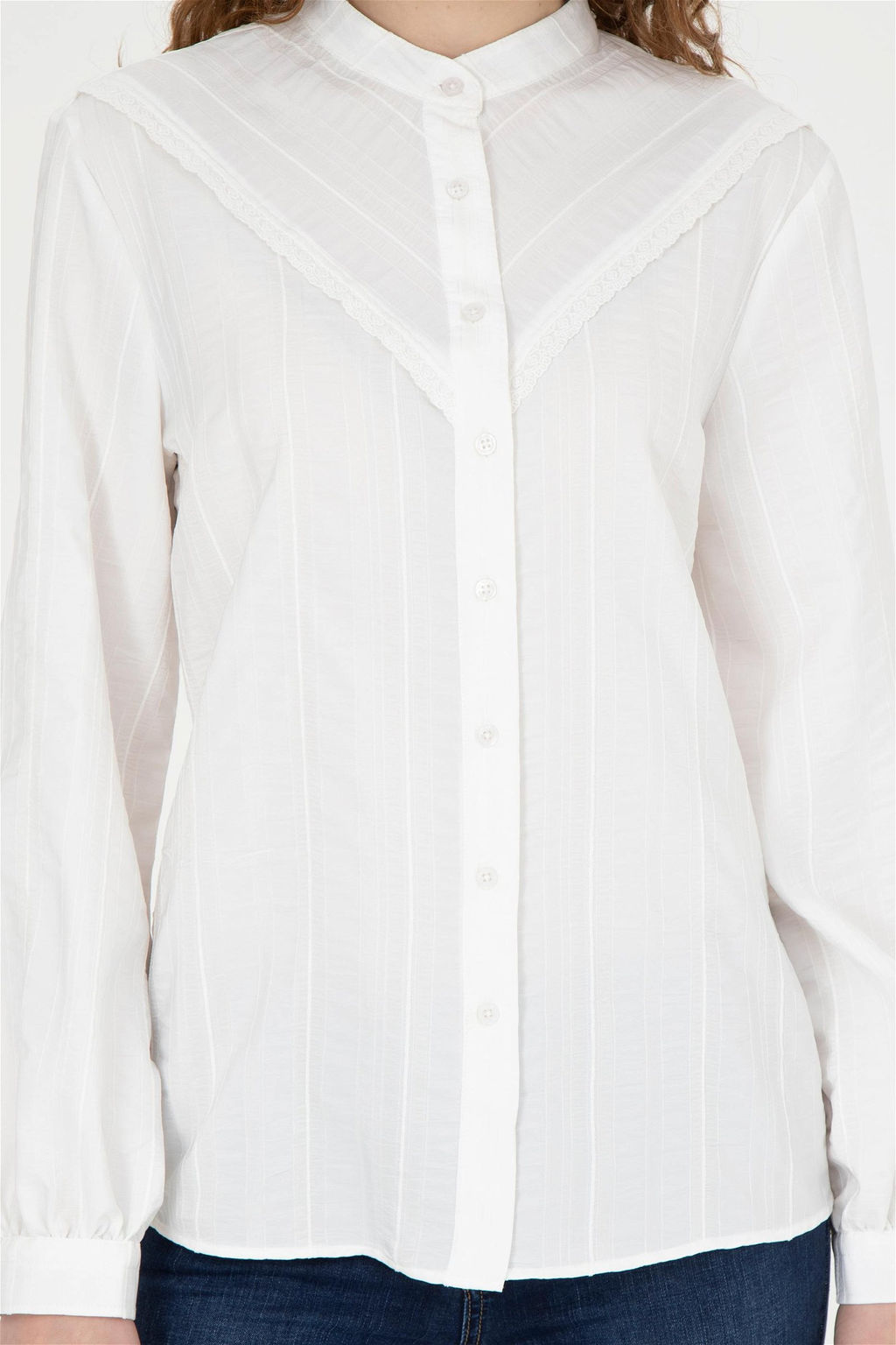 Женская белая рубашка с длинным рукавом - U.s. polo assn фото 6