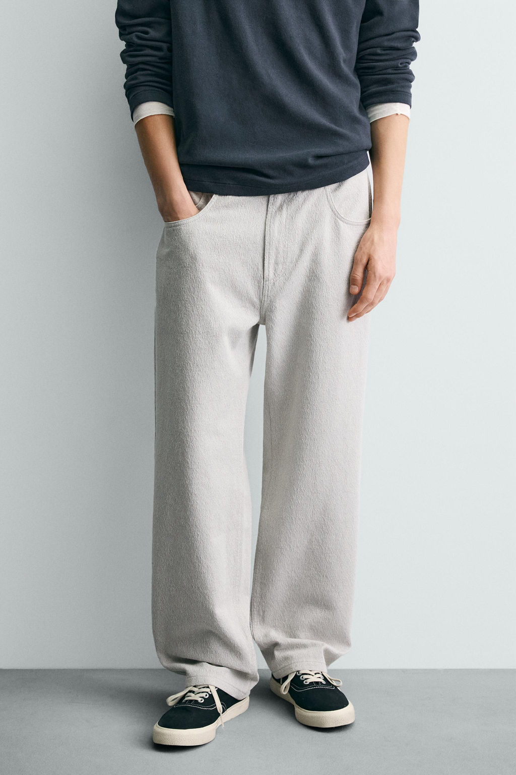 PANTAL?N STRAIGHT FIT JACQUARD / Gris - Zara фото 2