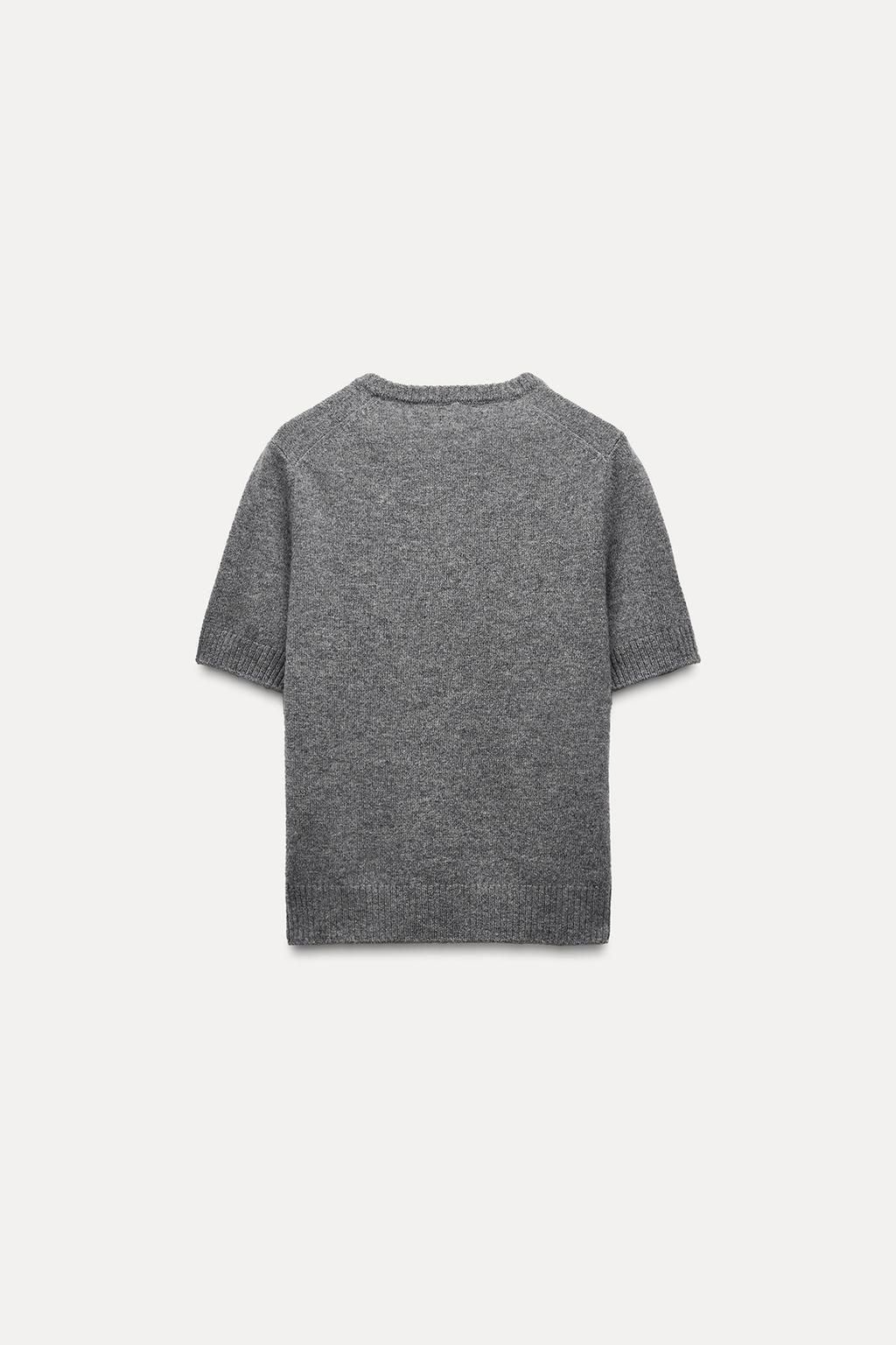 BASIC 100% WOOL SHORT SLEEVE TOP - Zara фото 6