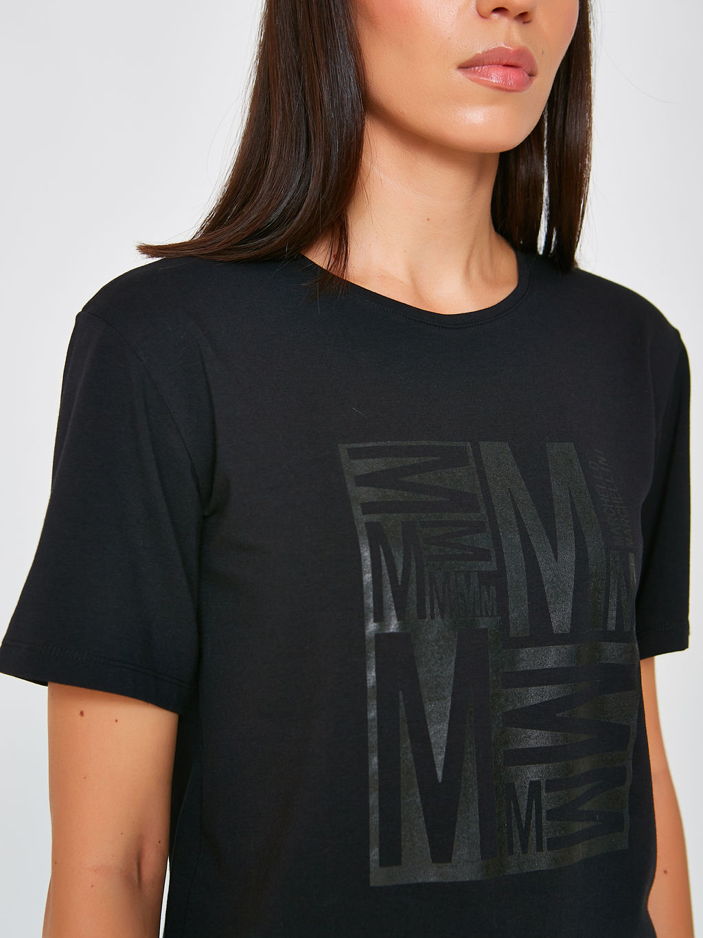 Чёрная футболка с принтом - Marchello marchellini фото 5