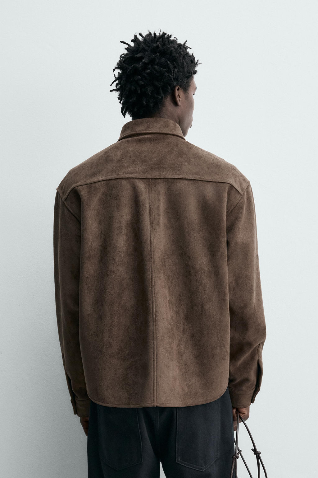 SOBRECAMISA REGULAR FIT EFECTO ANTE / Marr?n - Zara фото 3