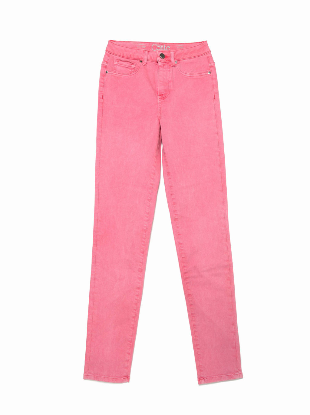 CONTE Цветные джинсы skinny с высокой посадкой и эффектом варки CON-236 Lycra® washed candy pink
