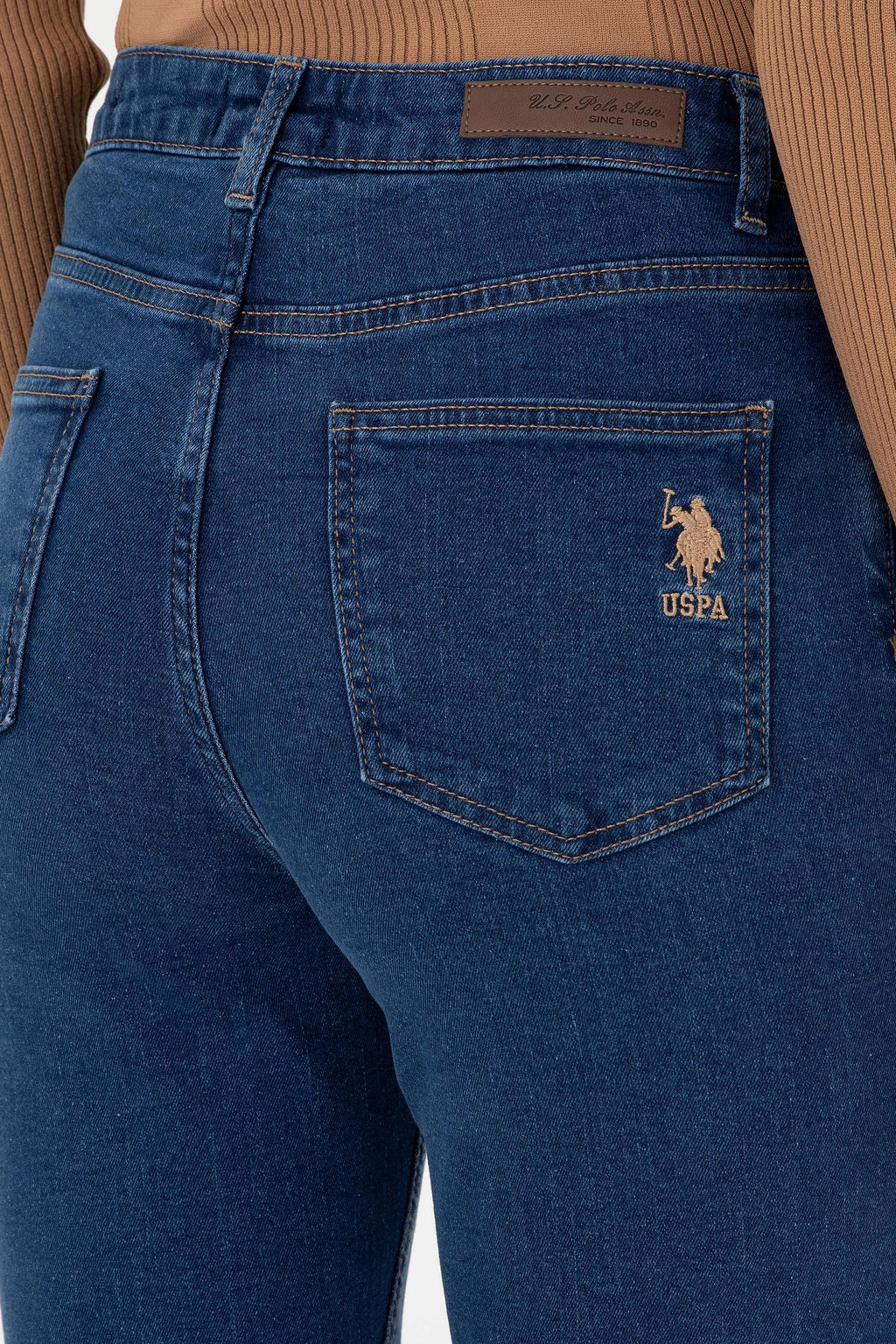 Брюки джинсовые женские U.S. Polo Assn хлопок с эластаном синие  фото 6