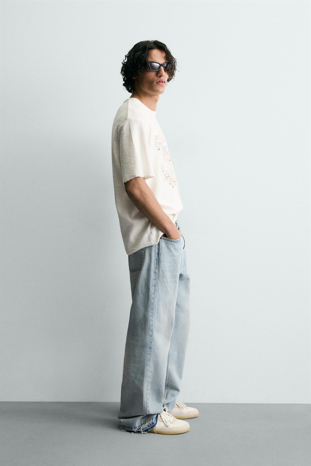 CAMISETA PUNTO ESTAMPADO LAVADO / Crudo