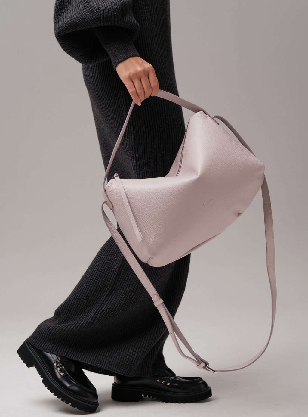 Сумка на плечо багет Deboro 30963 розовый дым