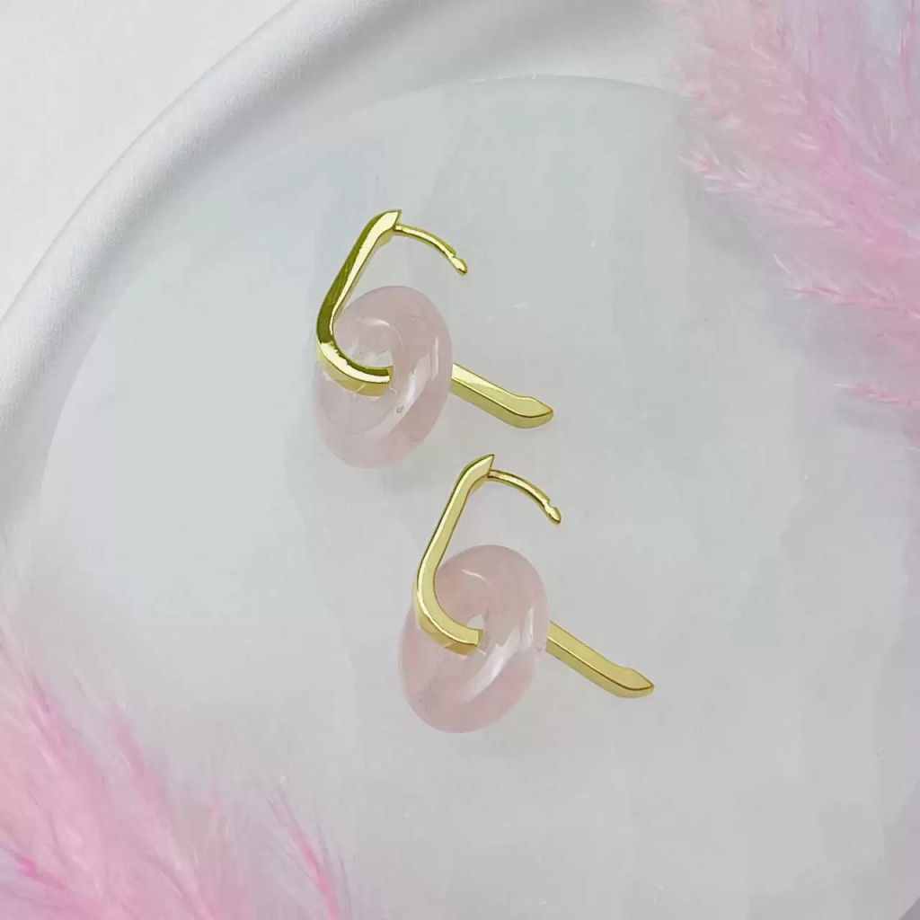 Серьги с Розовым кварцем - Радуга самоцветов фото 3