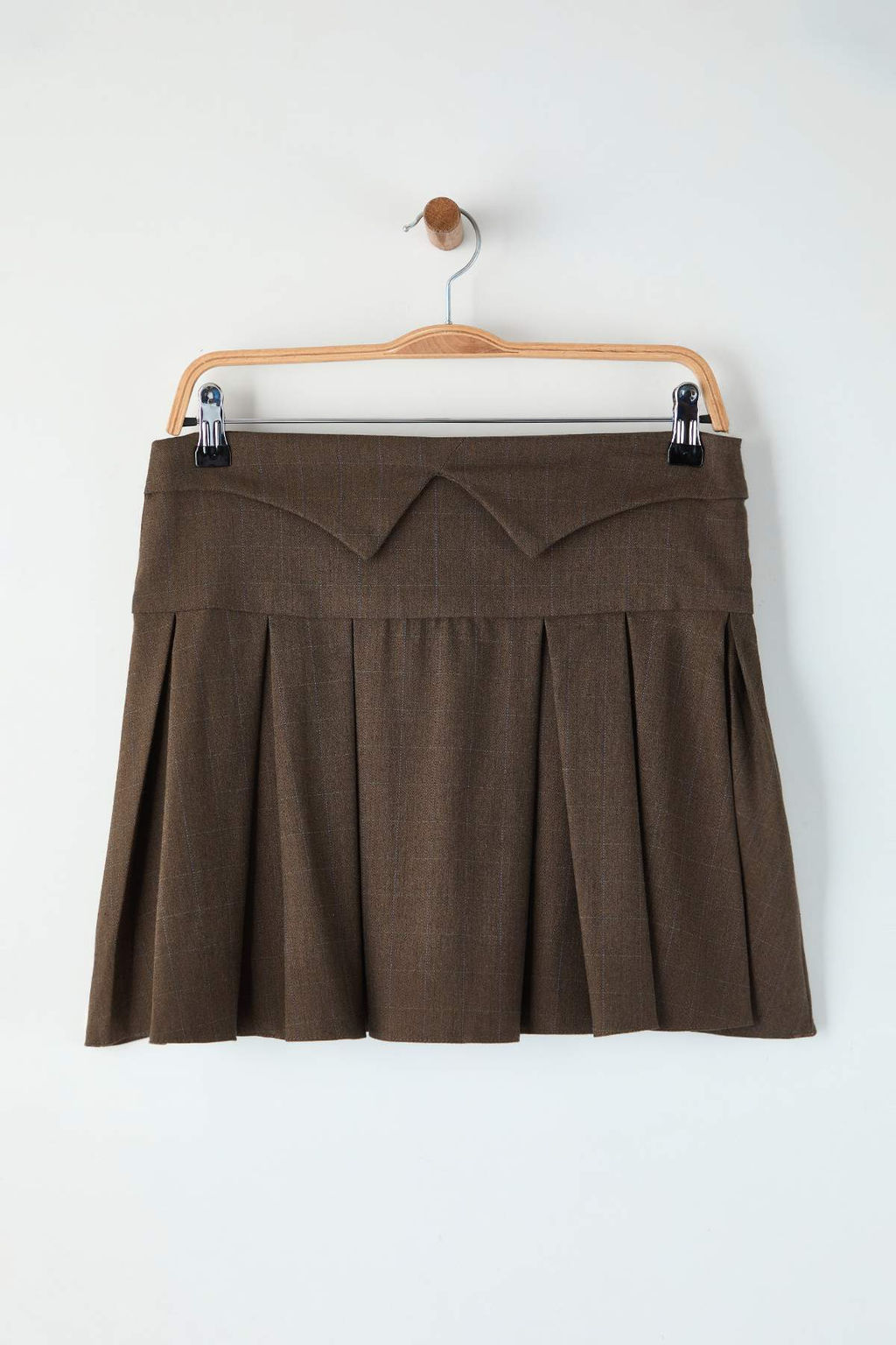 EXCLUSIVE Ozel Koleksiyon Vizon Ekoseli Bel Detayl? Piliseli K?sa Etek TWOAW26ET00134 - Trendyolmilla фото 7