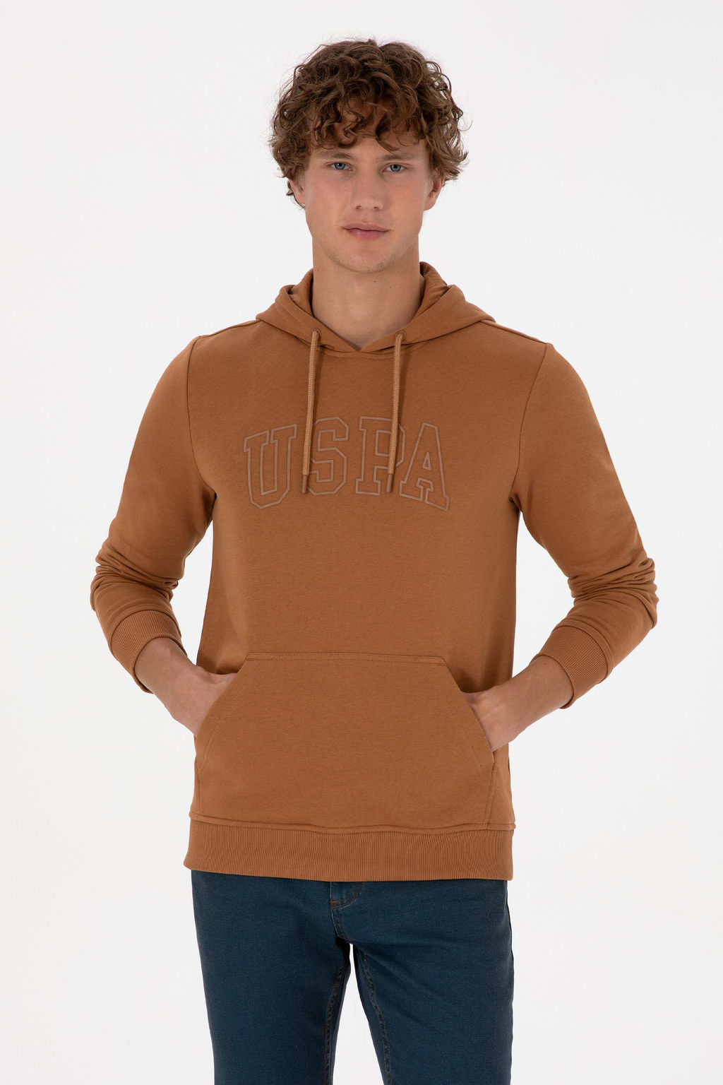 Erkek Regular Fit Kap__onlu Camel Basic Sweatshirt Sepette S_rpriz _ndirim
