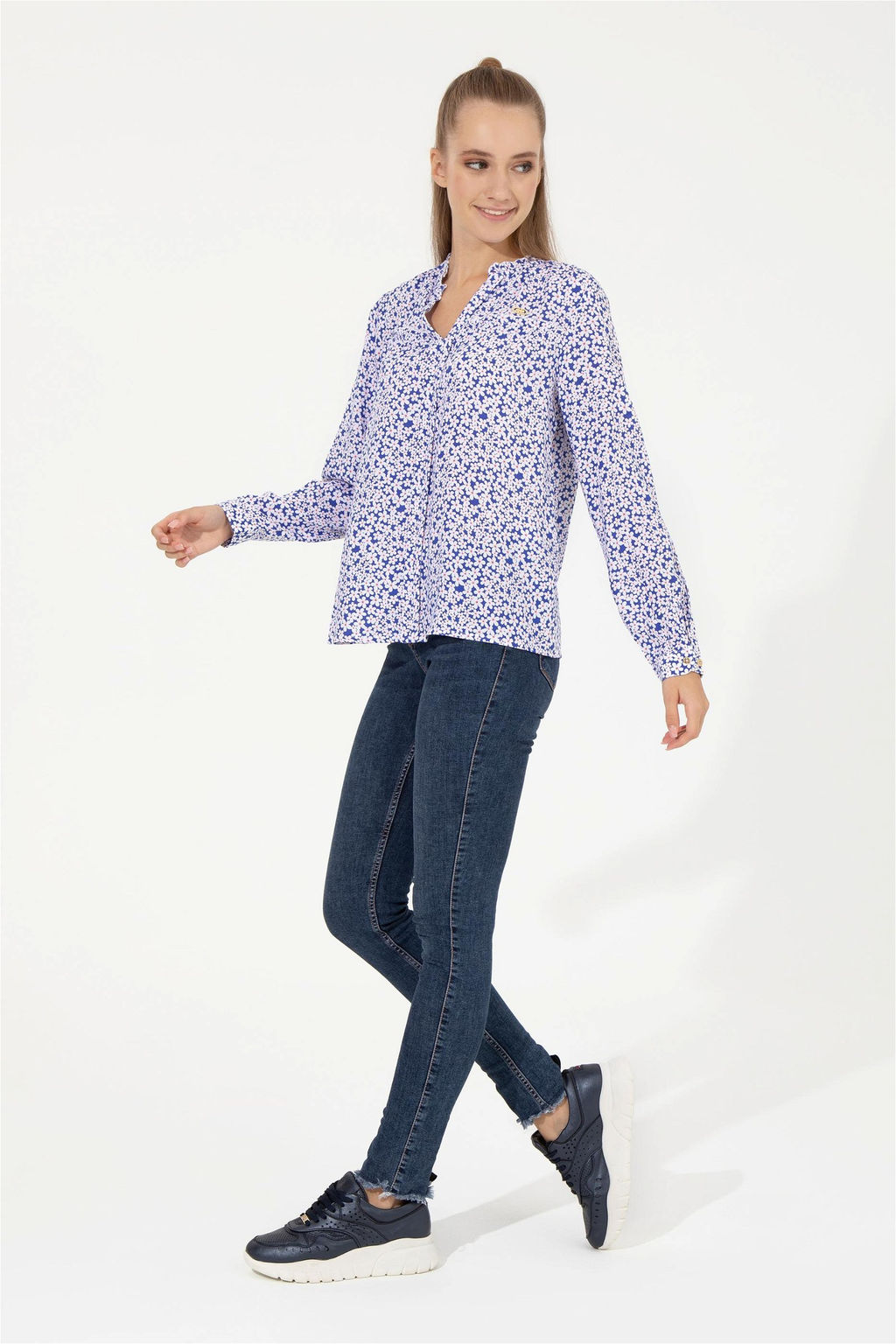 U. S. Polo Assn Женская синяя рубашка с длинным рукавом - U.s. polo assn фото 10