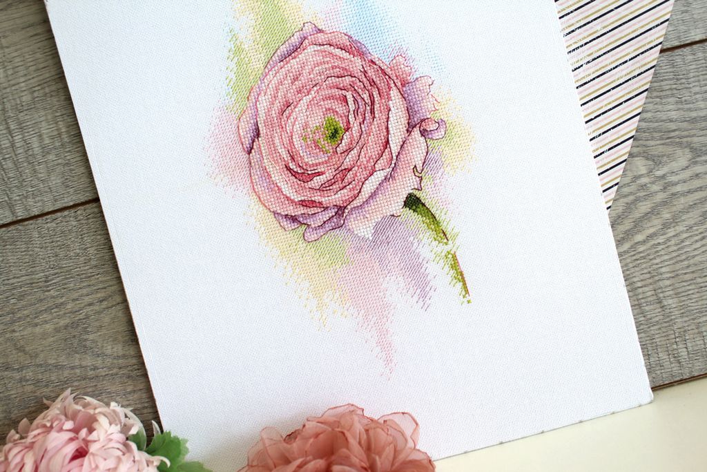 Набор для вышивания М.П.Студия А-046 Нежный Ранункулюс СК/Распродажа 16 х 28 см