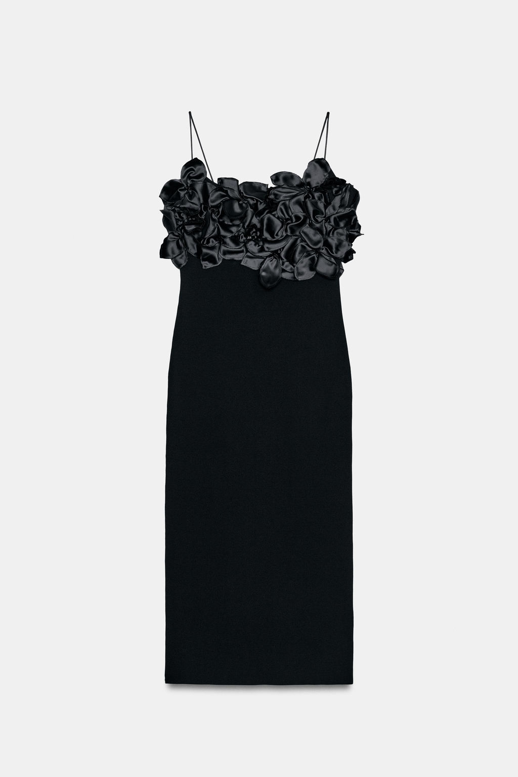 VESTIDO PUNTO COMBINADO FLORES / Negro - Zara фото 8