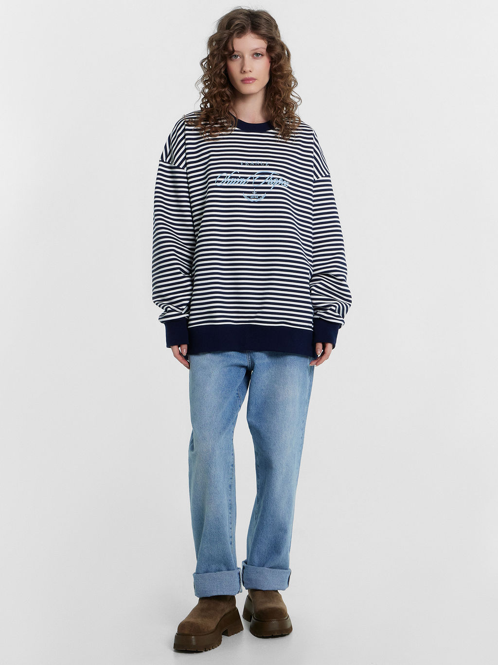 Свитшот женский в полоску бело -синяя полоска 122919/1 - Mark formelle фото 3