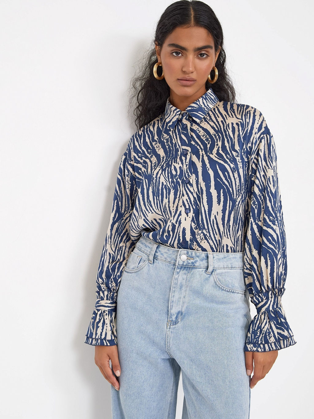 Рубашка с абстрактным принтом B2903/fleur - Emka фото 3