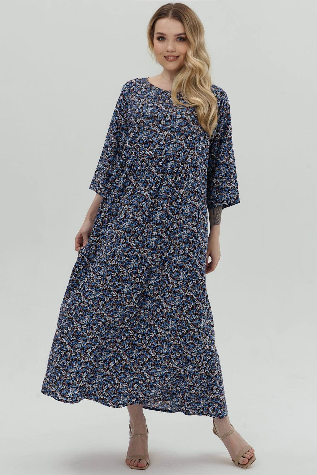 Платье штапель 5872/111/Джинсовый