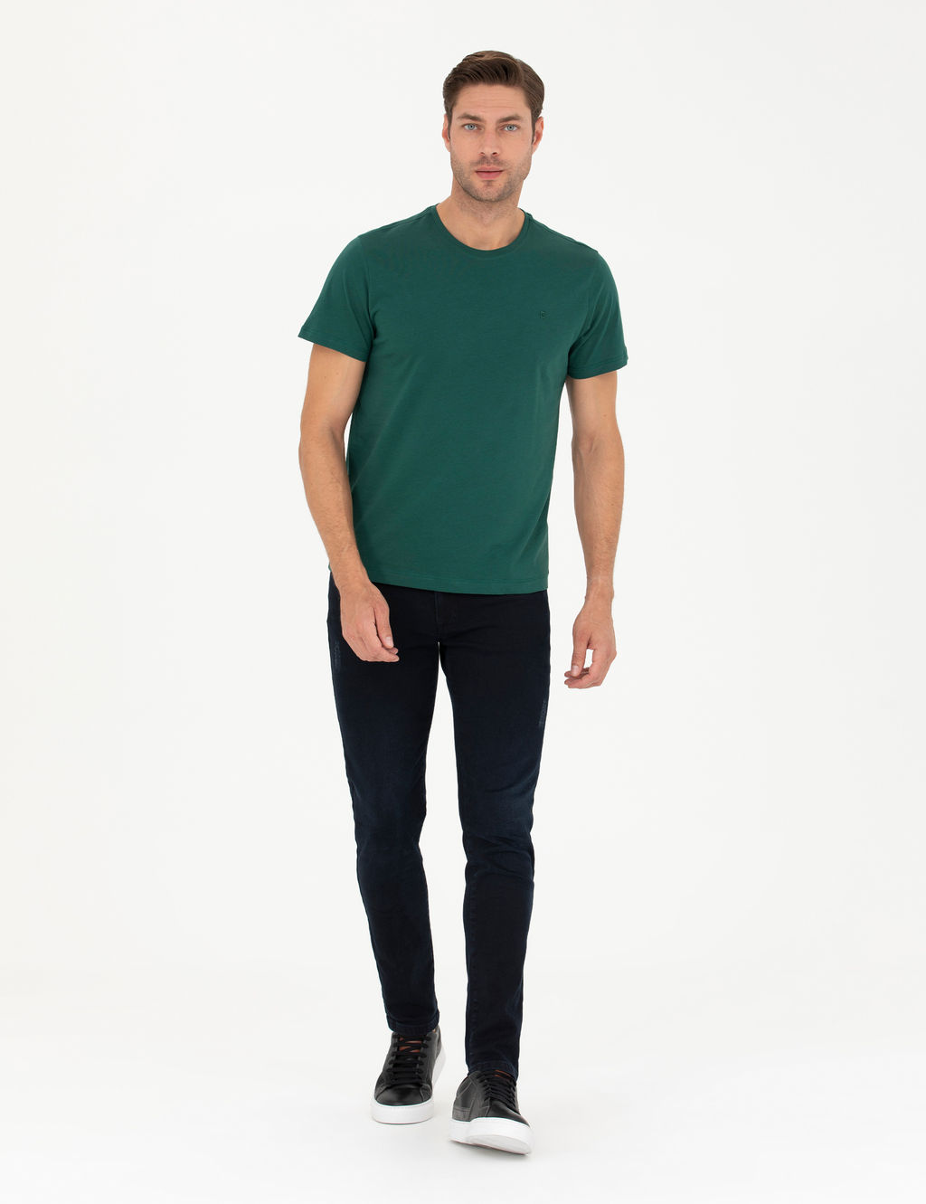 Koyu Ye_il Slim Fit Basic Ti__rt