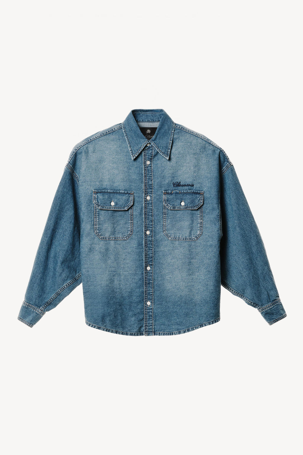 CAMISA DENIM BOXY FIT BORDADO WILLY CHAVARRIA X ZARA / Azul medio  фото 2