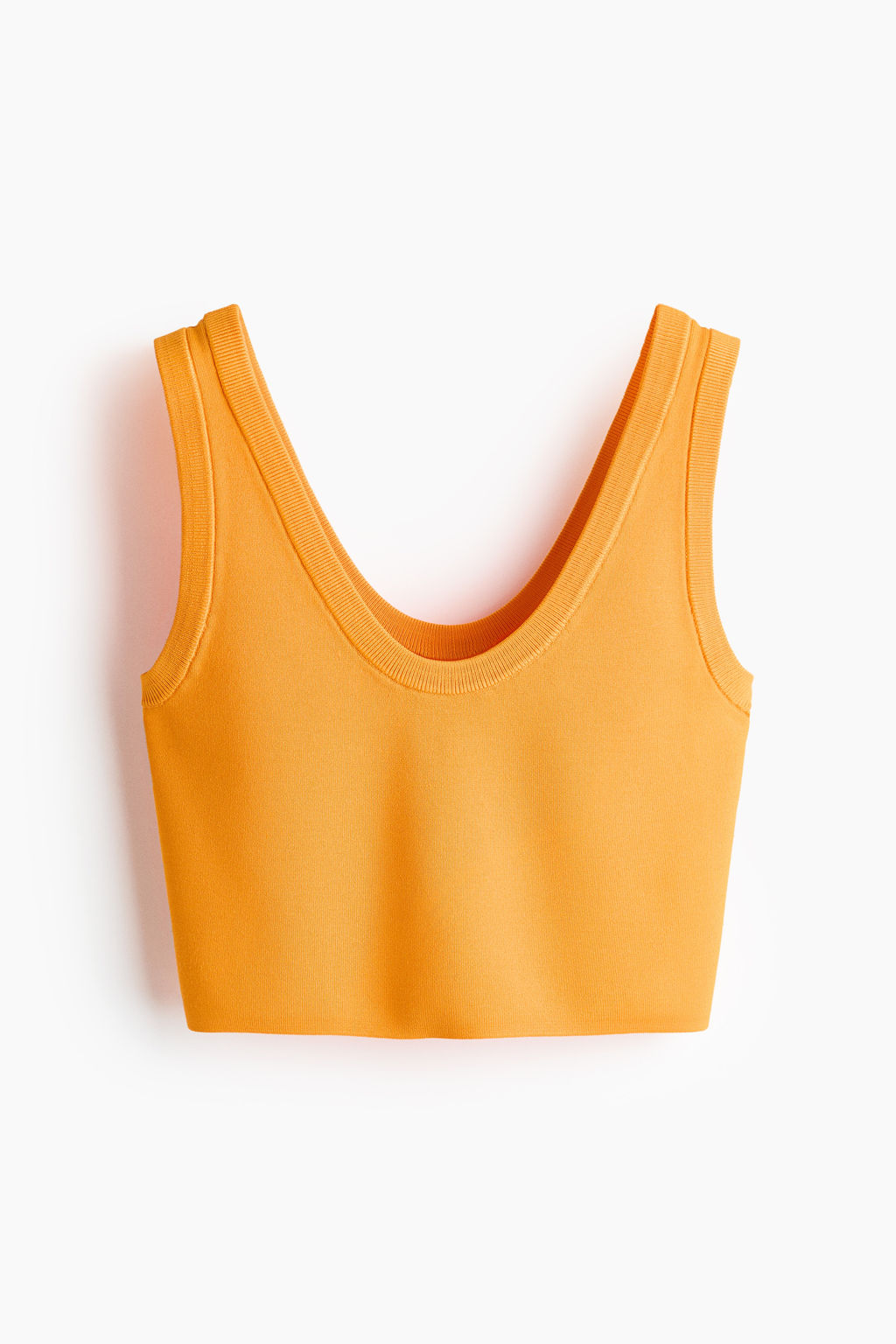 Top cropped sin mangas en punto fino - H&m фото 2