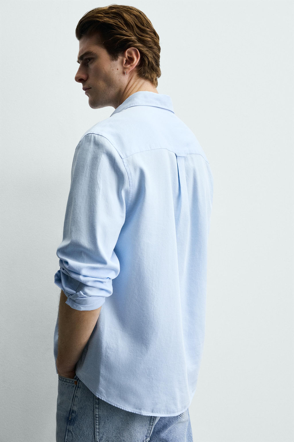 Рубашка Estructura Twill голубая