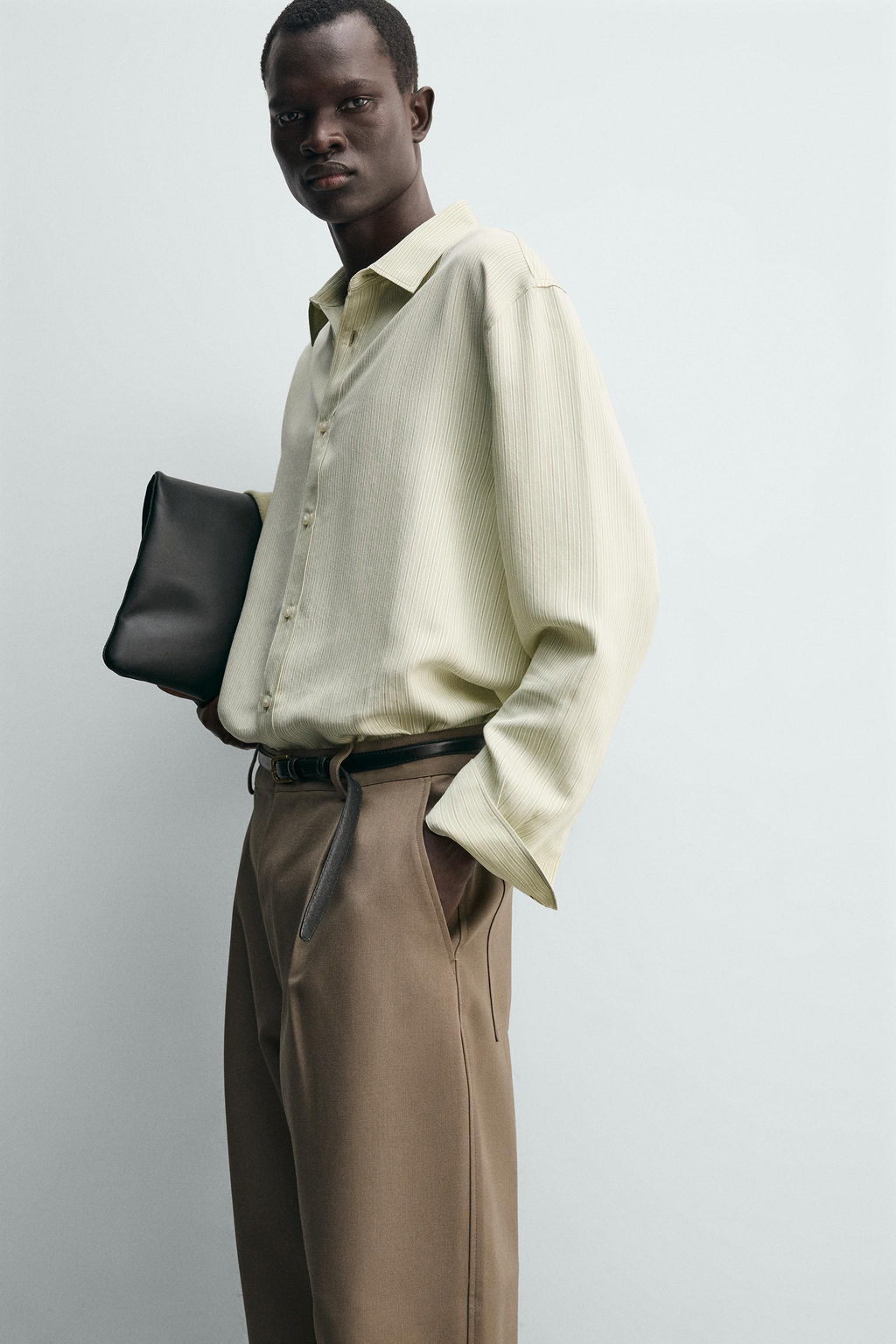 CAMISA FLUIDA RAYAS / Verde claro - Zara фото 7