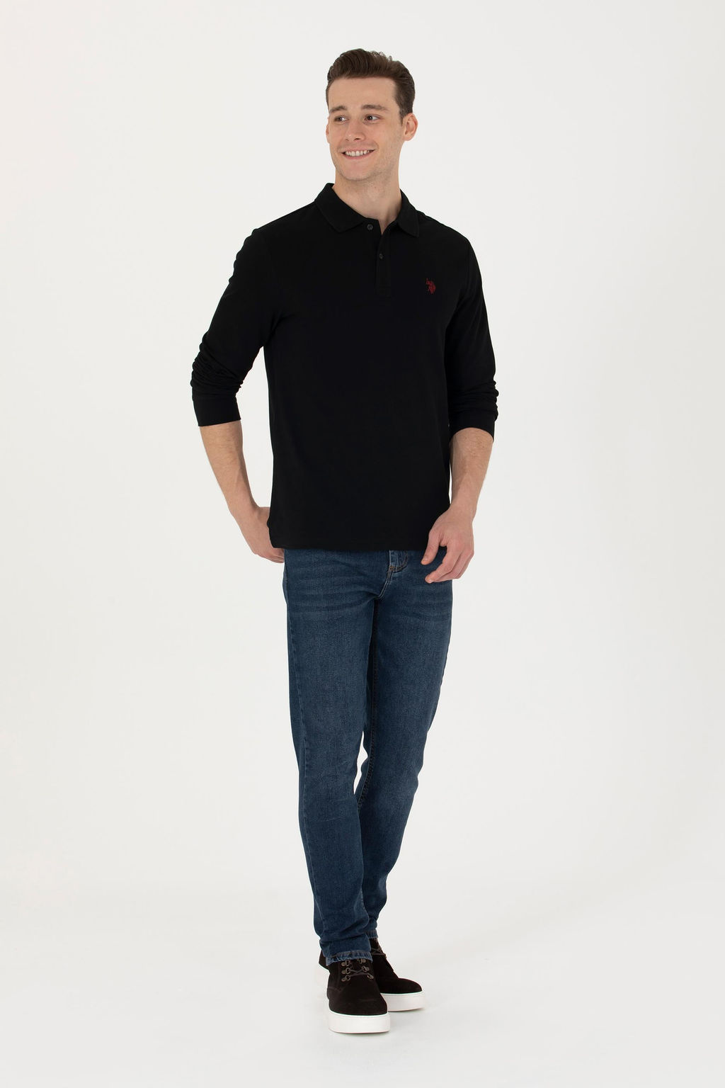 U. S. Polo Assn / Мужской черный базовый свитшот - U.s. polo assn фото 18