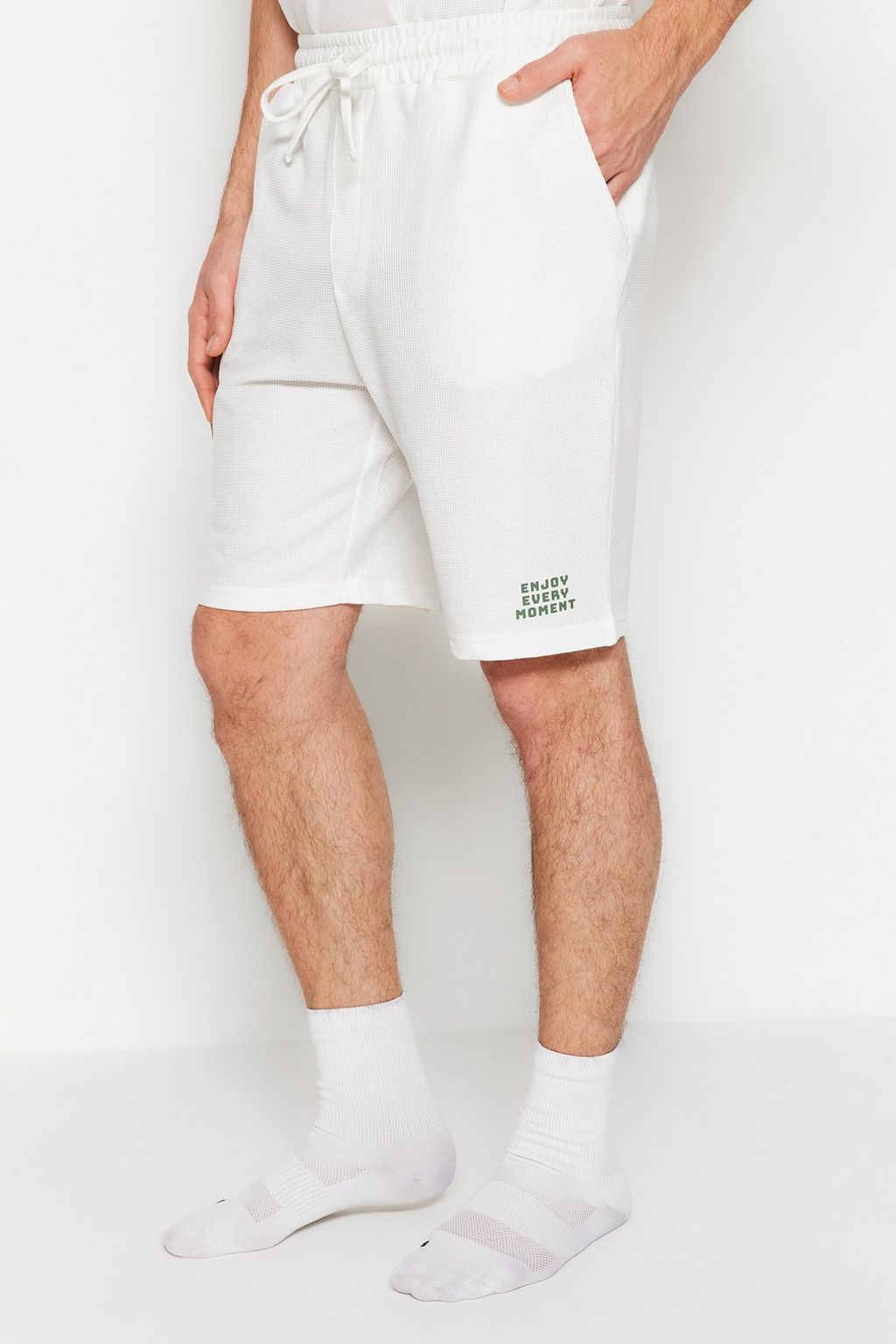 TRENDYOL MAN Mavi Regular Fit Waffle Sortlu Pijama Tak?m? TMNSS23PT00032 - Trendyolmilla фото 13