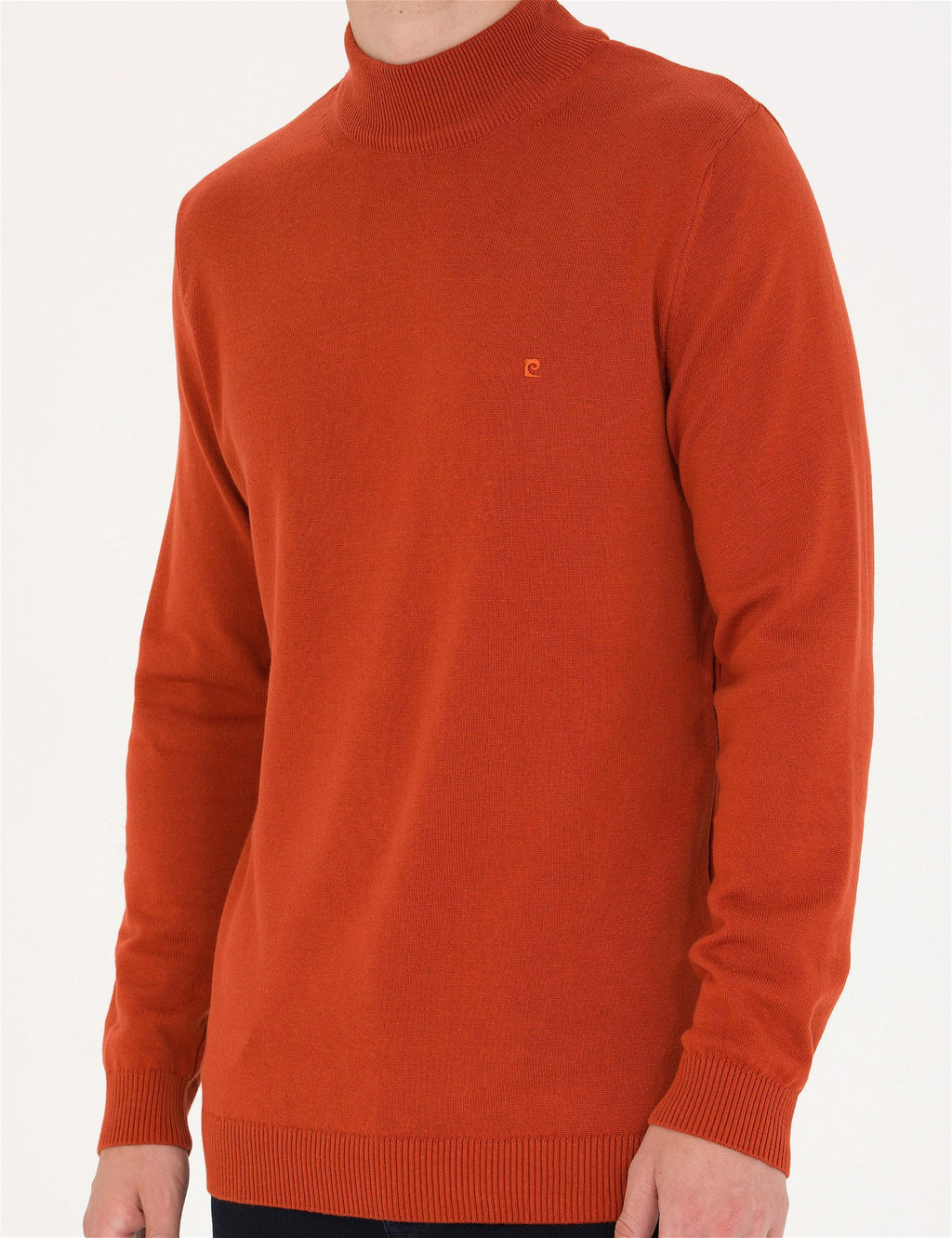 Kiremit Slim Fit Yar_m Bal_k__ Yaka Basic Triko Kazak - Pierre cardin фото 6