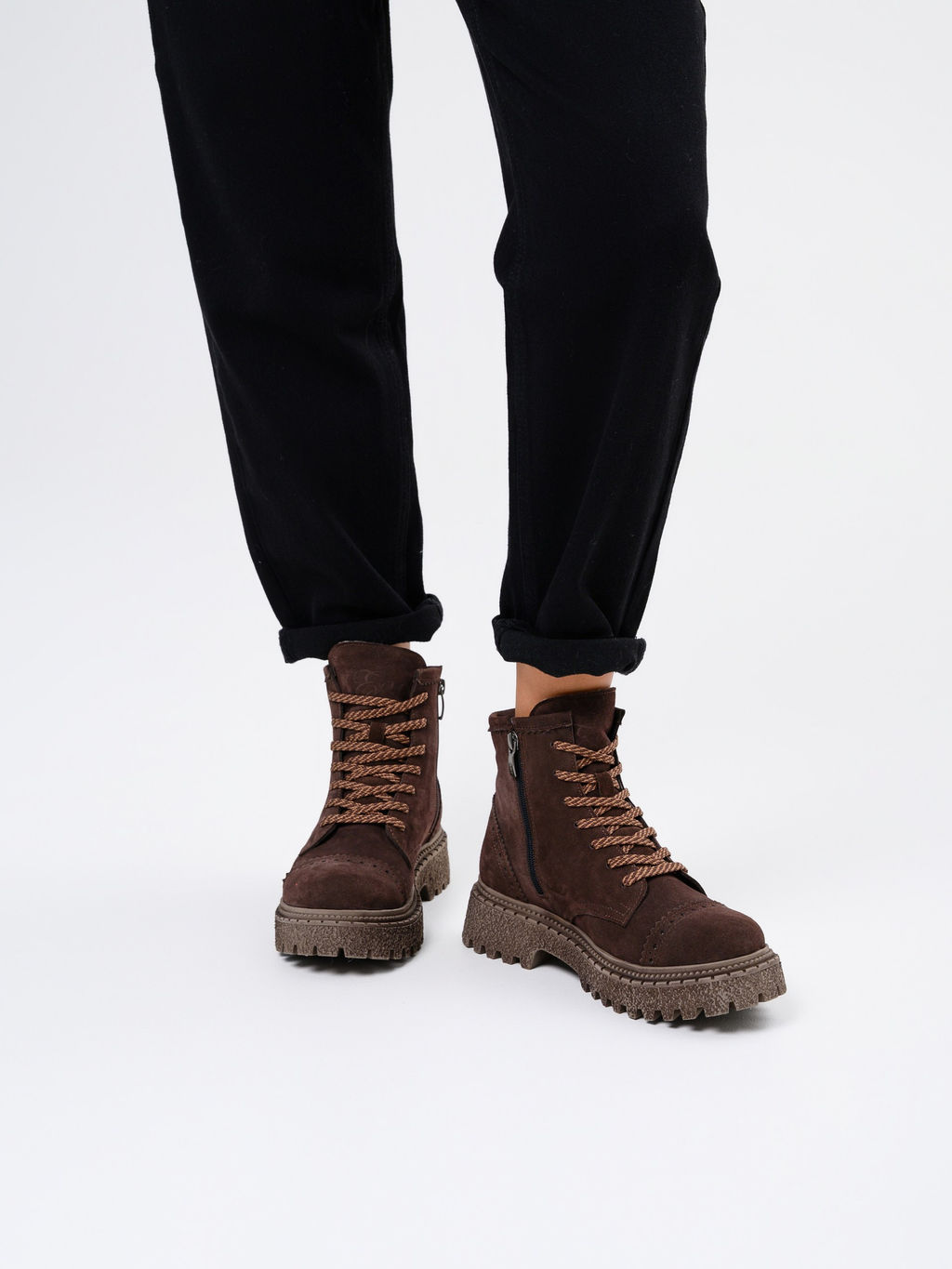 Ботинки 319.22511br.Коричневый замша/мех