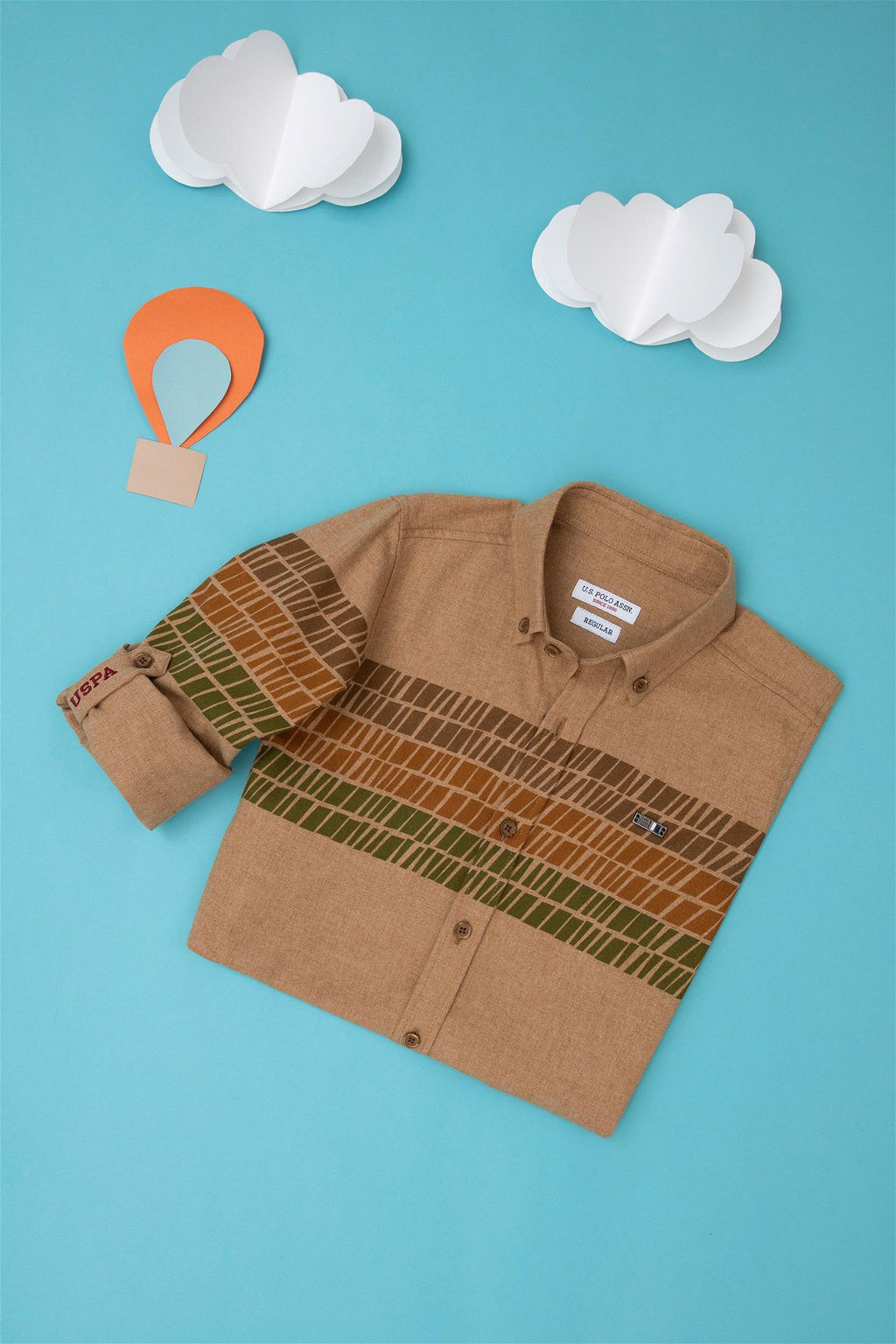 Рубашка кокосового цвета с длинным рукавом для мальчика - U.s. polo assn фото 5