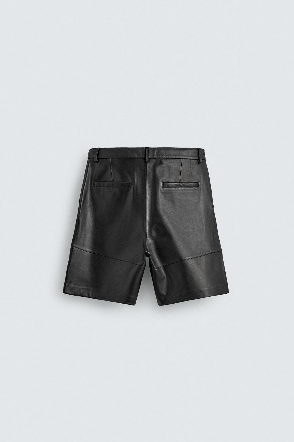 BERMUDA RELAXED FIT PIEL PLIEGUES / Negro - Zara фото 8