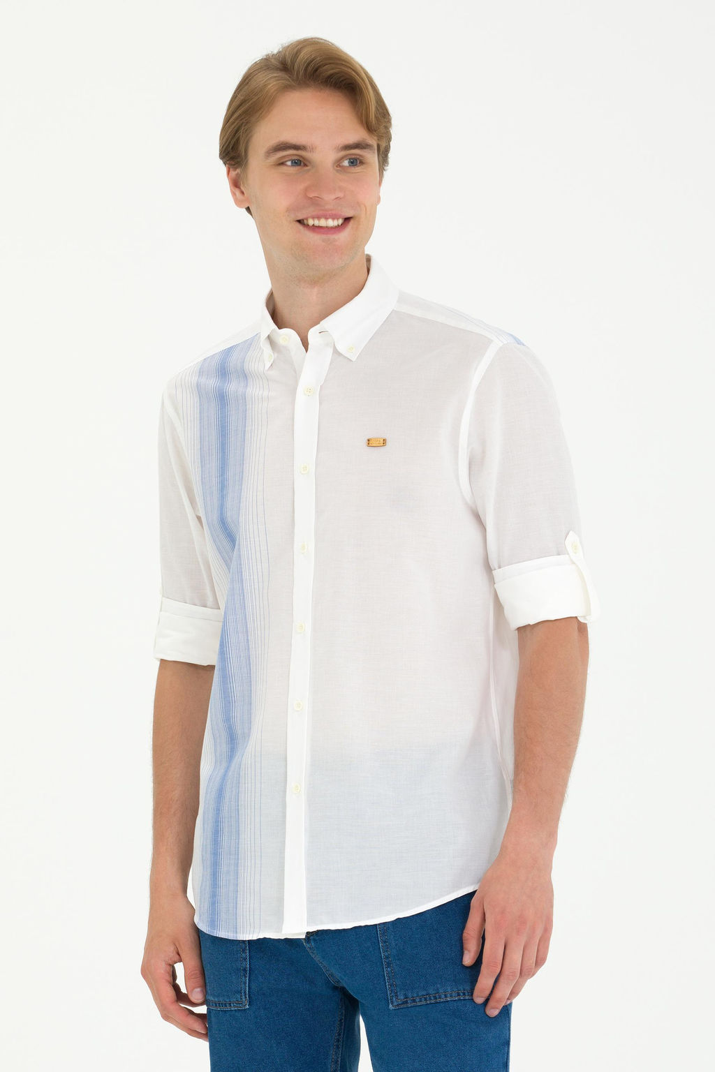 U. S. Polo Assn Мужская белая рубашка с длинным рукавом - U.s. polo assn фото 15